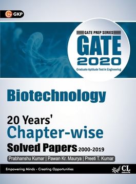 portada Gate 2020: 20 Years Chapterwise Solved Papers (2000-2019) - Biotechnology (en Inglés)
