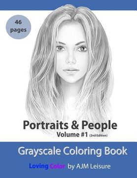 portada Portraits and People Volume 1: Grayscale Adult Coloring Book 46 Pages (en Inglés)
