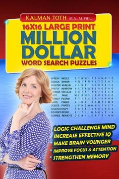 portada 16x16 Large Print Million Dollar Word Search Puzzles (in English)