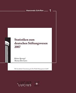 portada Statistiken zum Deutschen Stiftungswesen 2007 (en Alemán)