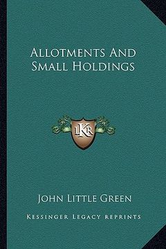 portada allotments and small holdings (en Inglés)