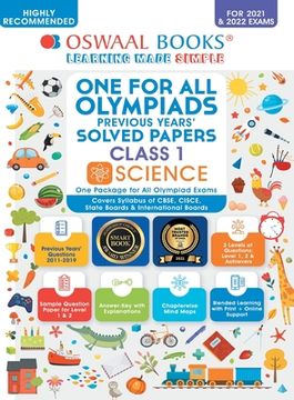 portada Oswaal One for All Olympiad Previous Years' Solved Papers, Class-1 Science Book (For 2021-22 Exam) (in English)