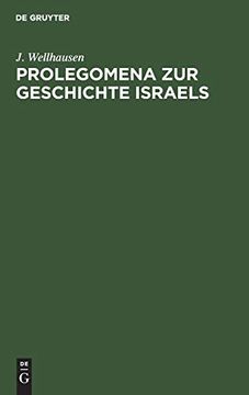 portada Prolegomena zur Geschichte Israels (en Alemán)