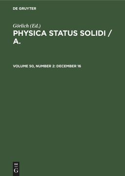 portada Physica Status Solidi / a. , Volume 50, Number 2, December 16 (en Inglés)