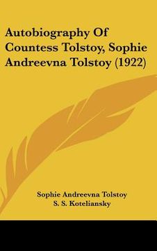 portada autobiography of countess tolstoy, sophie andreevna tolstoy (1922)