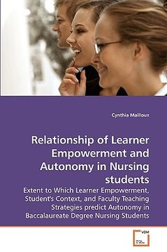 portada relationship of learner empowerment and autonomy in nursing students (en Inglés)