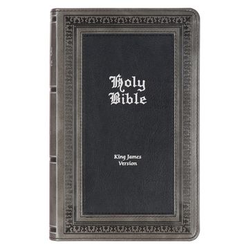 portada Kjv Holy Bible, Giant Print Standard Size Faux Leather red Letter Edition - Thumb Index & Ribbon Marker, King James Version, Gray (en Inglés)