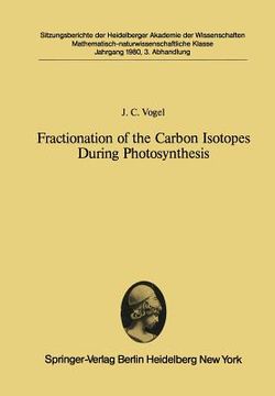 portada fractionation of the carbon isotopes during photosynthesis: submitted to the session of 19 april, 1980 (en Inglés)