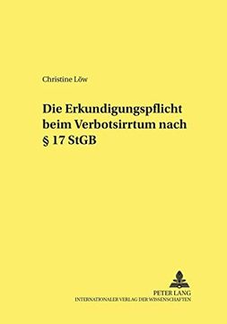 portada Die Erkundigungspflicht Beim Verbotsirrtum Nach 17 Stgb (Frankfurter Kriminalwissenschaftliche Studien,)