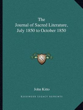 portada the journal of sacred literature, july 1850 to october 1850 (en Inglés)