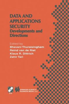 portada Data and Application Security: Developments and Directions