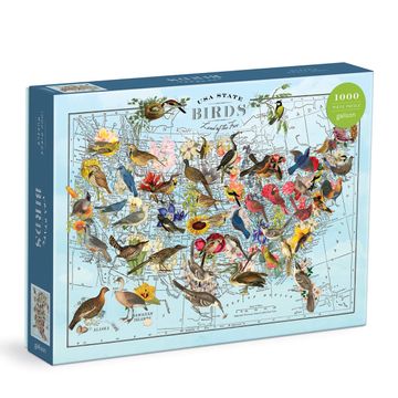 portada Wendy Gold State Birds 1000 Piece Puzzle From Galison - Vibrantly Illustrated Birds of the us, Featuring the Artwork of Wendy Gold, Thick and Sturdy Pieces, fun and Challenging Family Activity