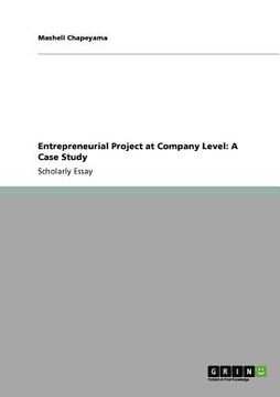 portada entrepreneurial project at company level: a case study