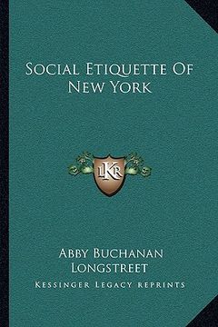 portada social etiquette of new york (en Inglés)