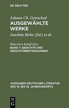 portada Gedichte Und Gedichtbertragungen (Ausgaben Deutscher Literatur Des 15. Bis 18. Jahrhunderts)