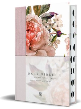 portada KJV Holy Bible, Large Print Medium Format, Pink Cloth Hardcover w/Thumb Index and Ribbon Marker, Red Letter (en Inglés)