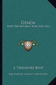 portada genoa: how the republic rose and fell (en Inglés)
