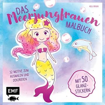 portada Das Meerjungfrauen-Malbuch mit 50 Glitzer-Stickern -Language: German (en Alemán)