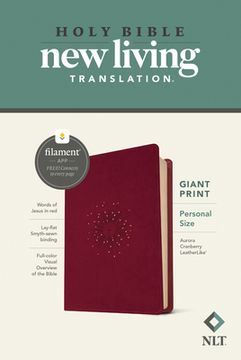 portada Nlt Personal Size Giant Print Bible, Filament Edition: New Living Translation, Aurora Cranberry, Leatherlike, Personal Size, Filament Enabled Edition (en Inglés)