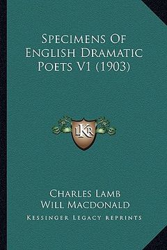 portada specimens of english dramatic poets v1 (1903) (en Inglés)