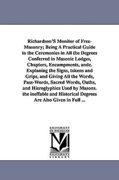 portada richardson's monitor of freemasonry (en Inglés)