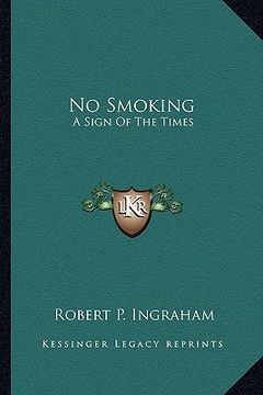 portada no smoking: a sign of the times (en Inglés)
