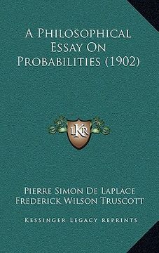 portada a philosophical essay on probabilities (1902) (en Inglés)