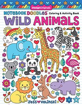 portada Notebook Doodles Wild Animals: Coloring & Activity Book (Design Originals) 32 fun Designs of Zebras, Elephants, Lions, Tigers, and More - Beginner-Friendly Inspiring art Activities on Perforated Paper (en Inglés)