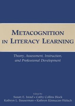 portada metacognition in literacy learning: theory, assessment, instruction, and professional development (in English)