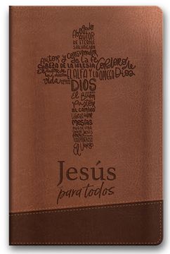 portada Santa Biblia de Promesas Reina-Valera 1960 / Jesús Para Todos / Letra Grande / Tamaño Manual / Piel Especial Con Índice Y Cierre / Café // Spanish Pro