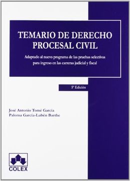 portada TEMARIO DE DERECHO PROCESAL CIVIL (in Spanish)