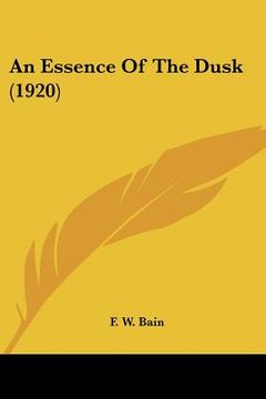 portada an essence of the dusk (1920) (in English)