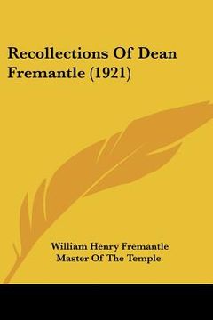 portada recollections of dean fremantle (1921)