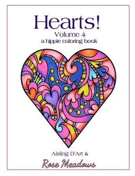 portada Hearts! Volume 4 - A Hippie Coloring Book (in English)