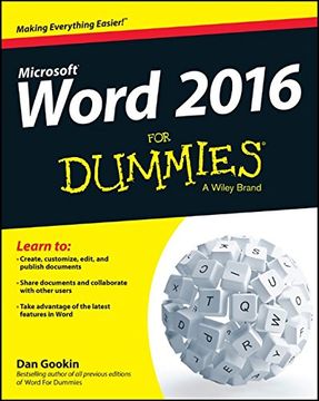 portada Word 2016 For Dummies (for Dummies (computer (in English)