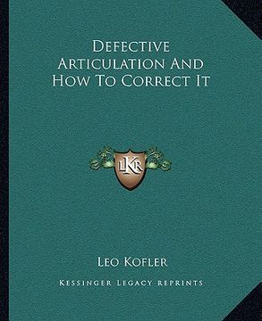 portada defective articulation and how to correct it (en Inglés)