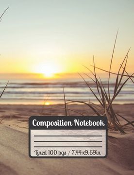 portada Composition Notebook: Beach Sunset Sand Waves & Plants The Ultimate gift For Beach Lovers