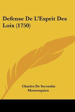 portada defense de l'esprit des loix (1750) (in English)