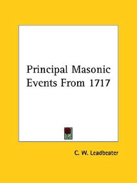 portada principal masonic events from 1717 (en Inglés)