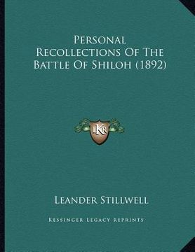 portada personal recollections of the battle of shiloh (1892) (en Inglés)