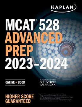portada Mcat 528 Advanced Prep 2023-2024: Online + Book (Kaplan Test Prep) (en Inglés)