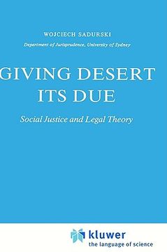 portada giving desert its due: social justice and legal theory (en Inglés)