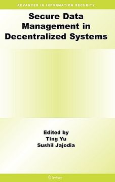 portada secure data management in decentralized systems (en Inglés)