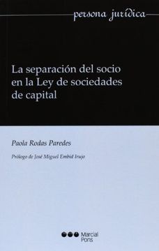 portada La Separación Del Socio En La Ley De Sociedades De Capital (in Spanish)