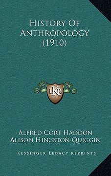 portada history of anthropology (1910) (in English)