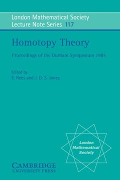 portada Homotopy Theory: Proceedings of the Durham Symposium 1985 Paperback (London Mathematical Society Lecture Note Series) (en Inglés)
