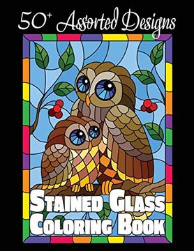 portada Stained Glass Coloring Book: 50+ Assorted Designs