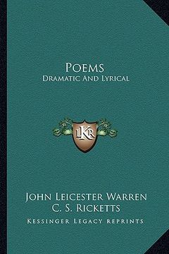 portada poems: dramatic and lyrical (en Inglés)