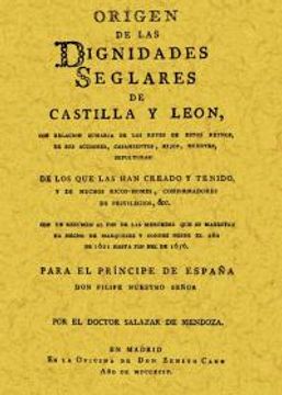 portada Origen de las Dignidades de Castilla y Leon