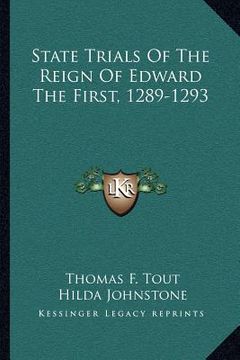 portada state trials of the reign of edward the first, 1289-1293 (en Inglés)